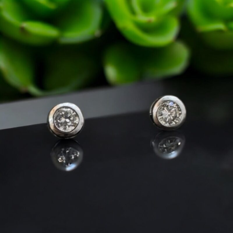 white stone stud earring